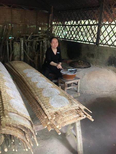 Rice paper making demonstration